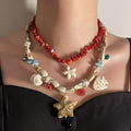 18K Gold-Plated Boho Shell Necklace With Adjustable Chain - Southern Shores Clothing