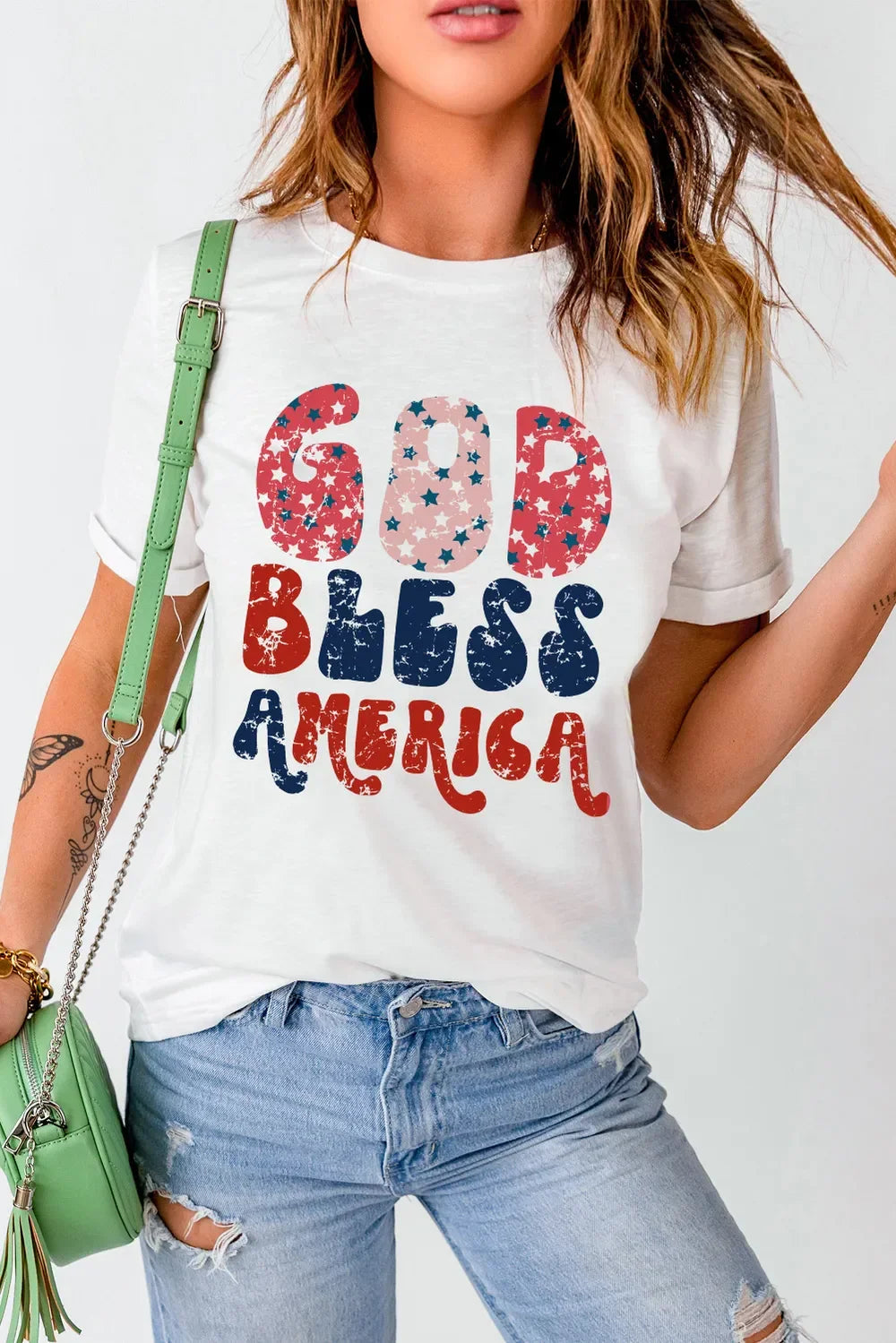 Letter Graphic Round Neck Short Sleeve T Shirt - Southern Shores Clothing