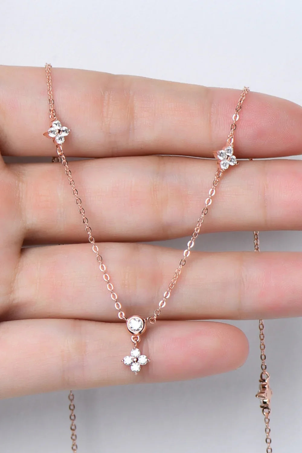 0.9-Carat Moissanite Sterling Silver Necklace 15.7-Inch Chain - Southern Shores Clothing