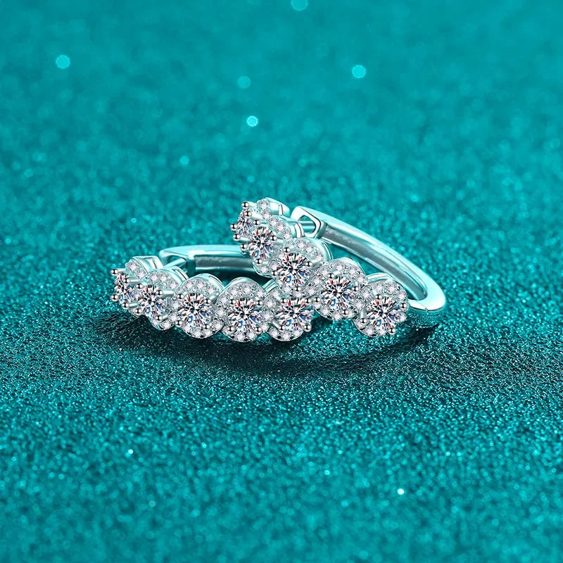 1 Carat Moissanite Zircon Sterling Silver Huggie Earrings - Southern Shores Clothing