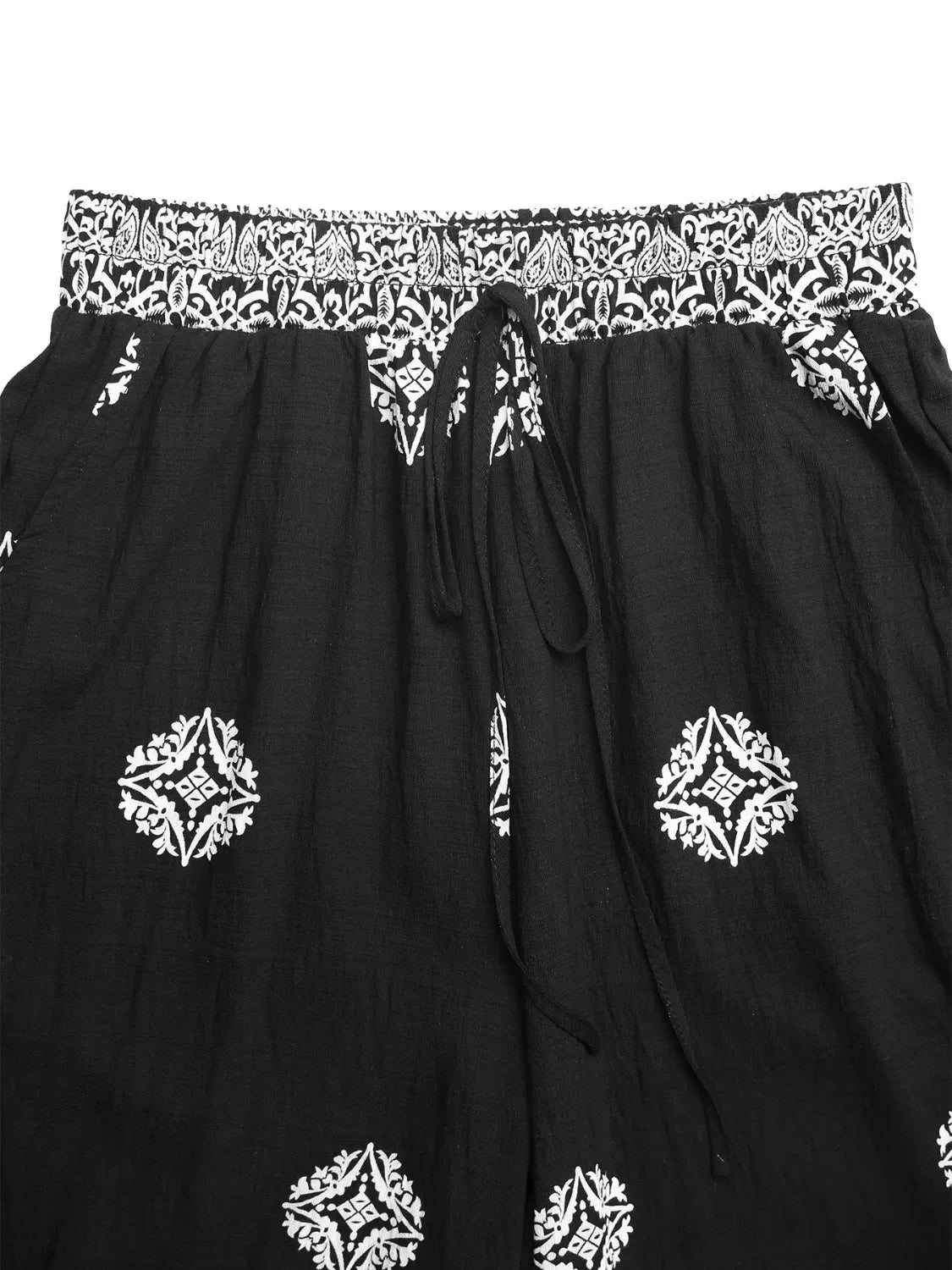 Boho Print Pocketed Wide Leg Pants For Everyday Wear - Southern Shores Clothing