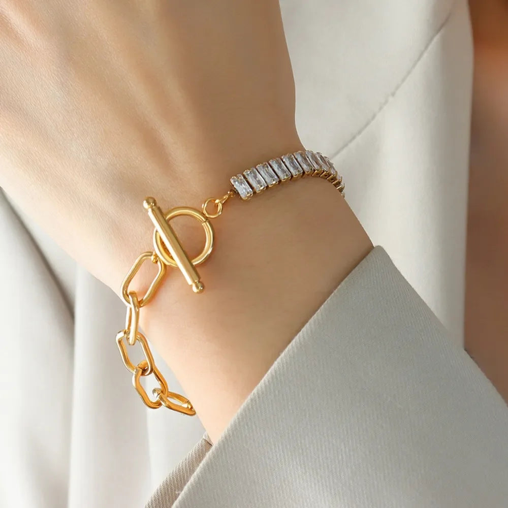 Zircon Titanium Steel Bracelet With Coastal Charm - Southern Shores Clothing