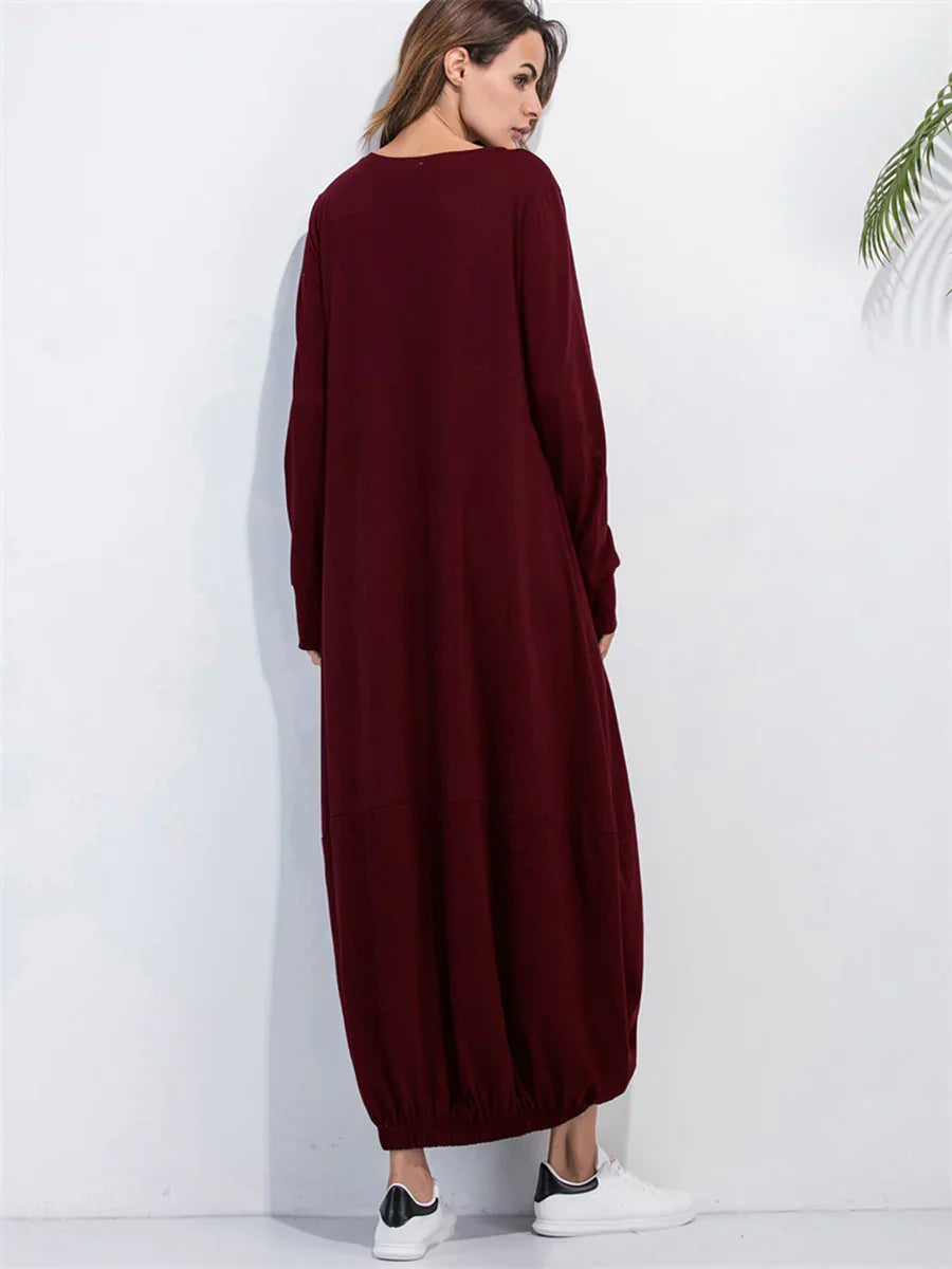 Casual Coastal Long Sleeve Maxi Sweatshirt Dress - Southern Shores Clothing