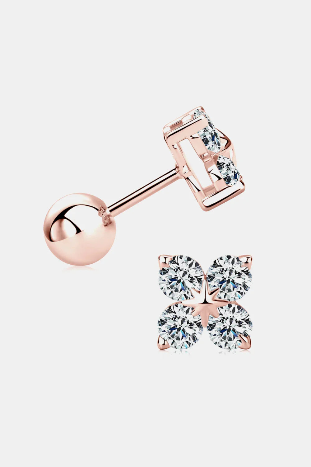 Moissanite Four Leaf Clover Earrings Sterling Silver - Southern Shores Clothing