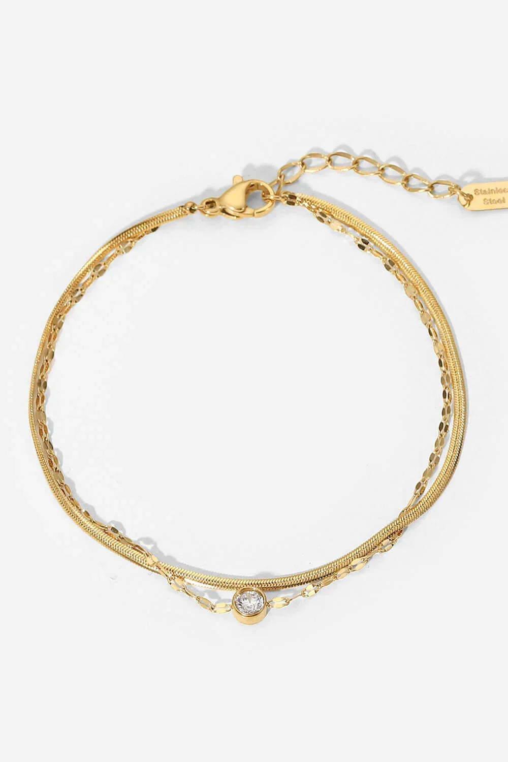 Rhinestone Double-Layered Bracelet With Coastal Charm - Southern Shores Clothing