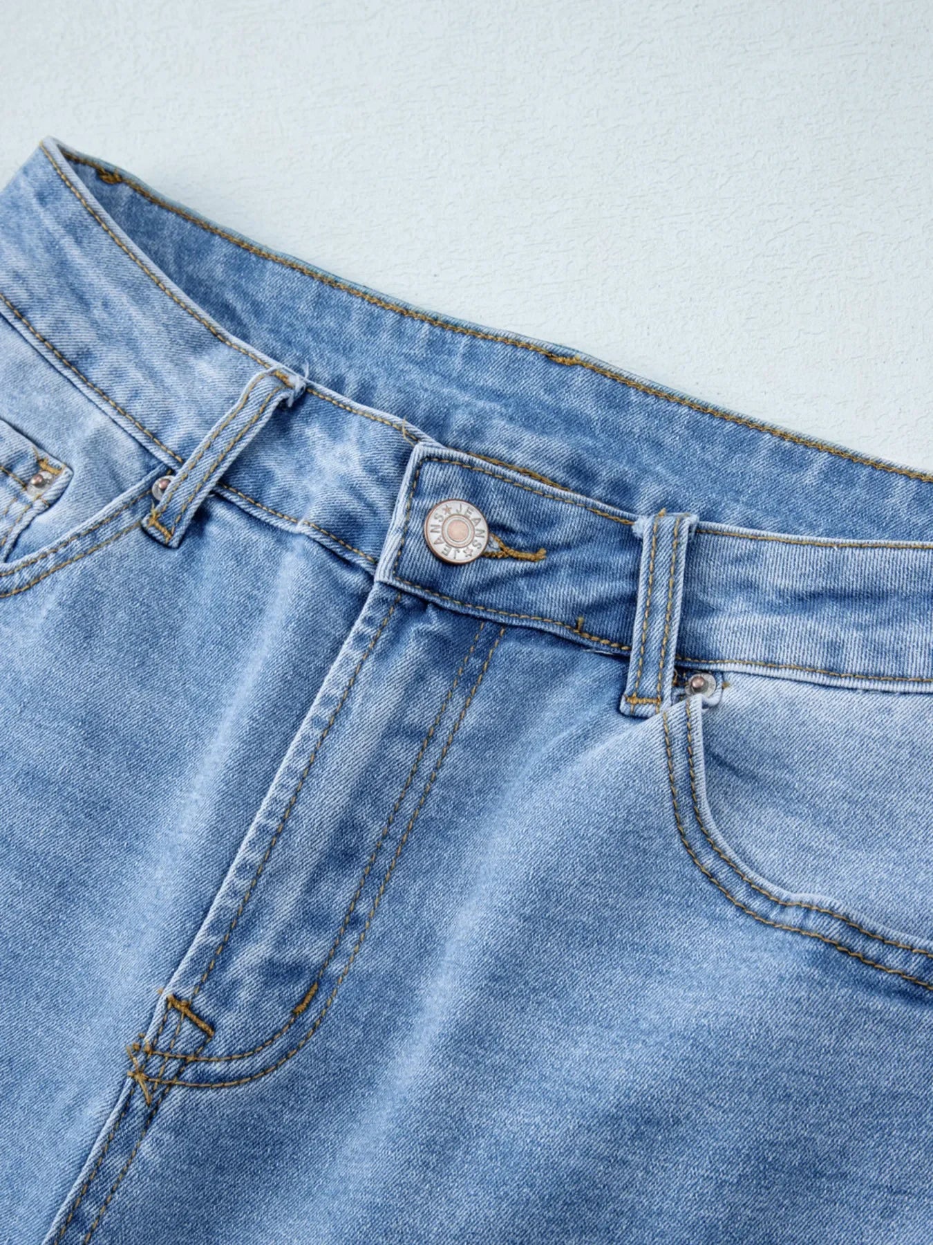 Beachside High Waist Wide Leg Washed Denim Jeans - Southern Shores Clothing