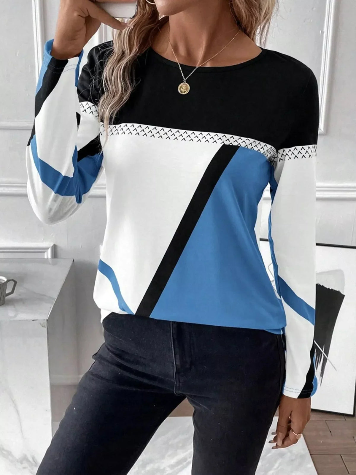 Color Block Long Sleeve T-Shirt - Southern Shores Clothing