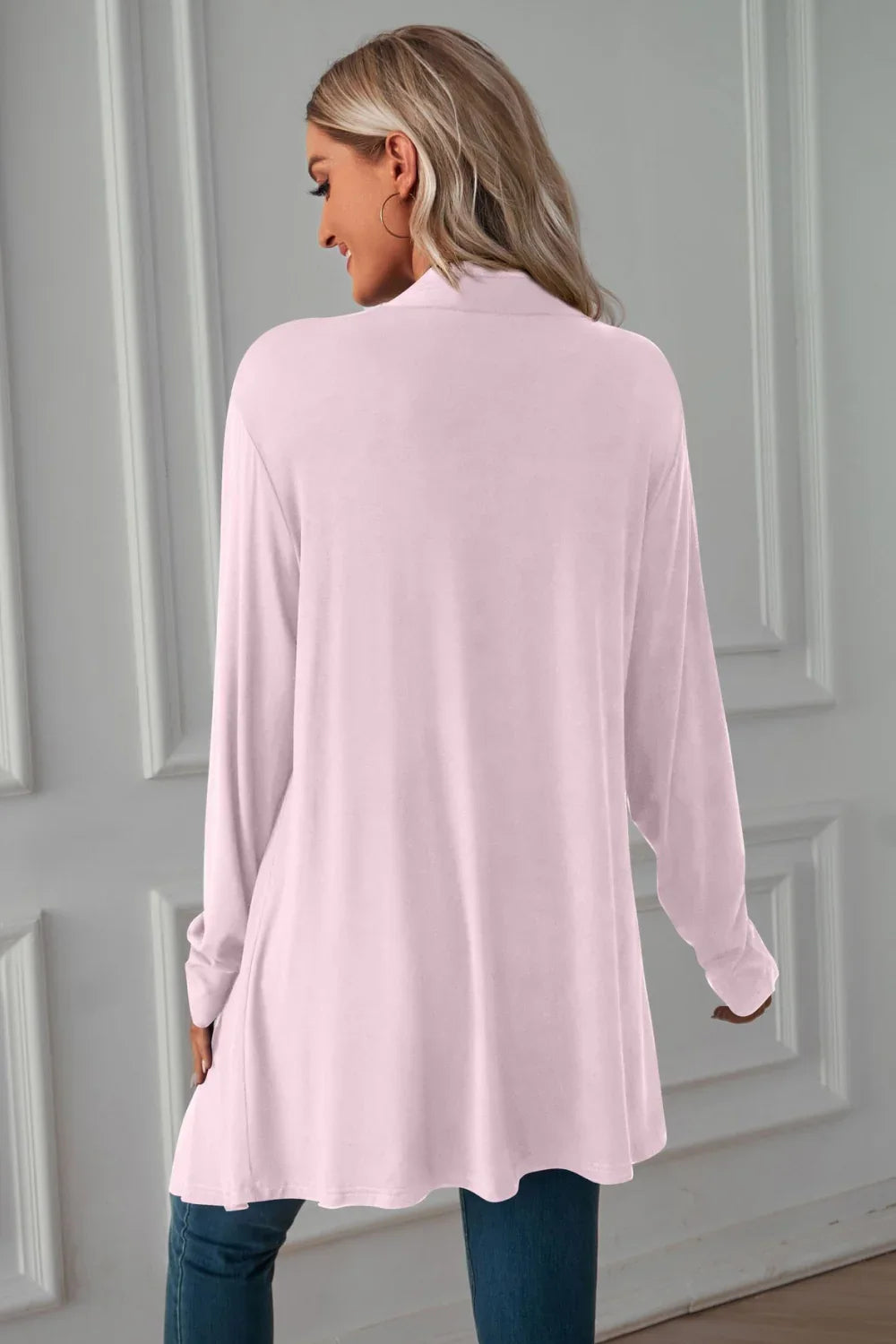 Open Front Long Sleeve Cardigan Solid Knit Casual - Southern Shores Clothing