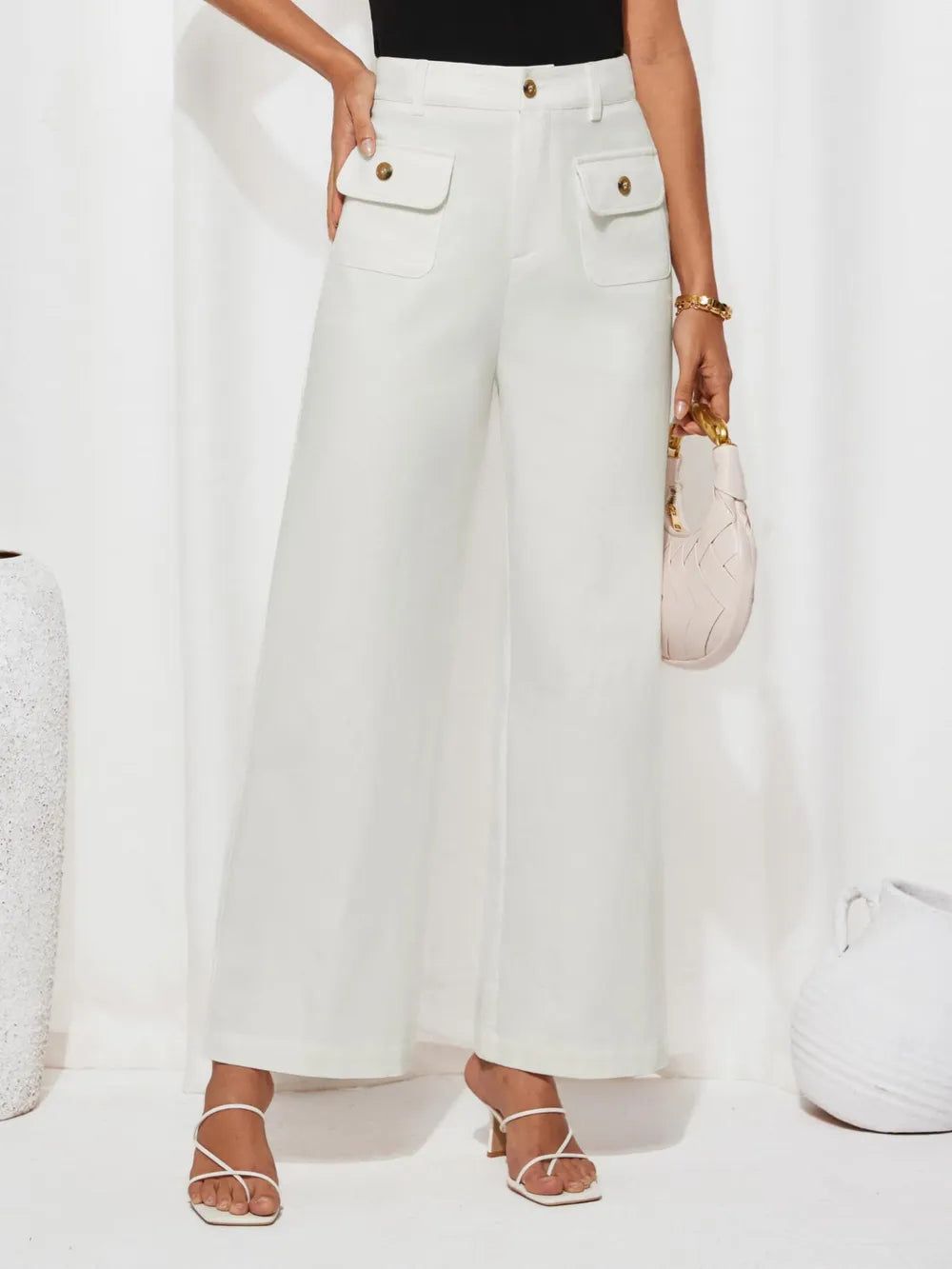 Southern Shores High Waist Pocketed Wide Leg Pants