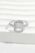 Sterling Silver Inlaid Zircon Square Ring - Southern Shores Clothing