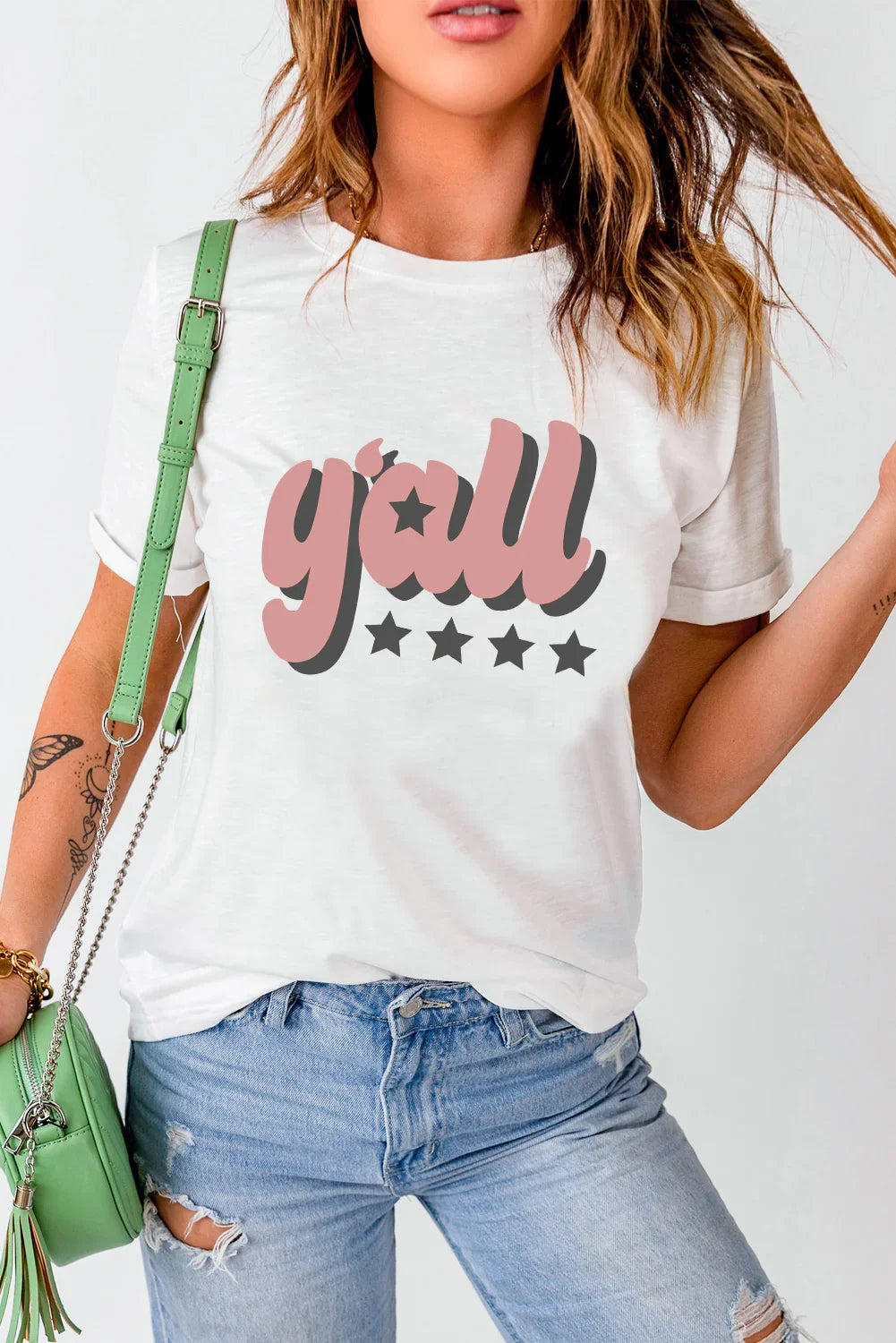 Graphic Print Round Neck Short Sleeve Tee - Southern Shores Clothing