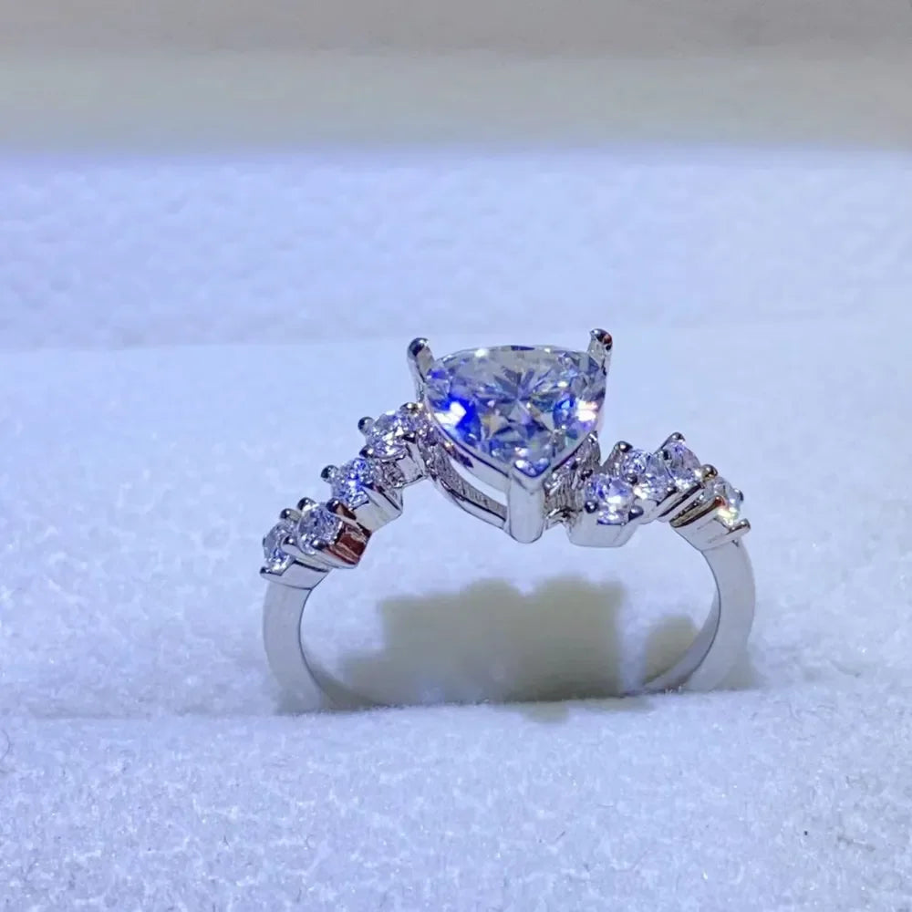 1 Carat Moissanite Sterling Silver Ring Classic Design - Southern Shores Clothing