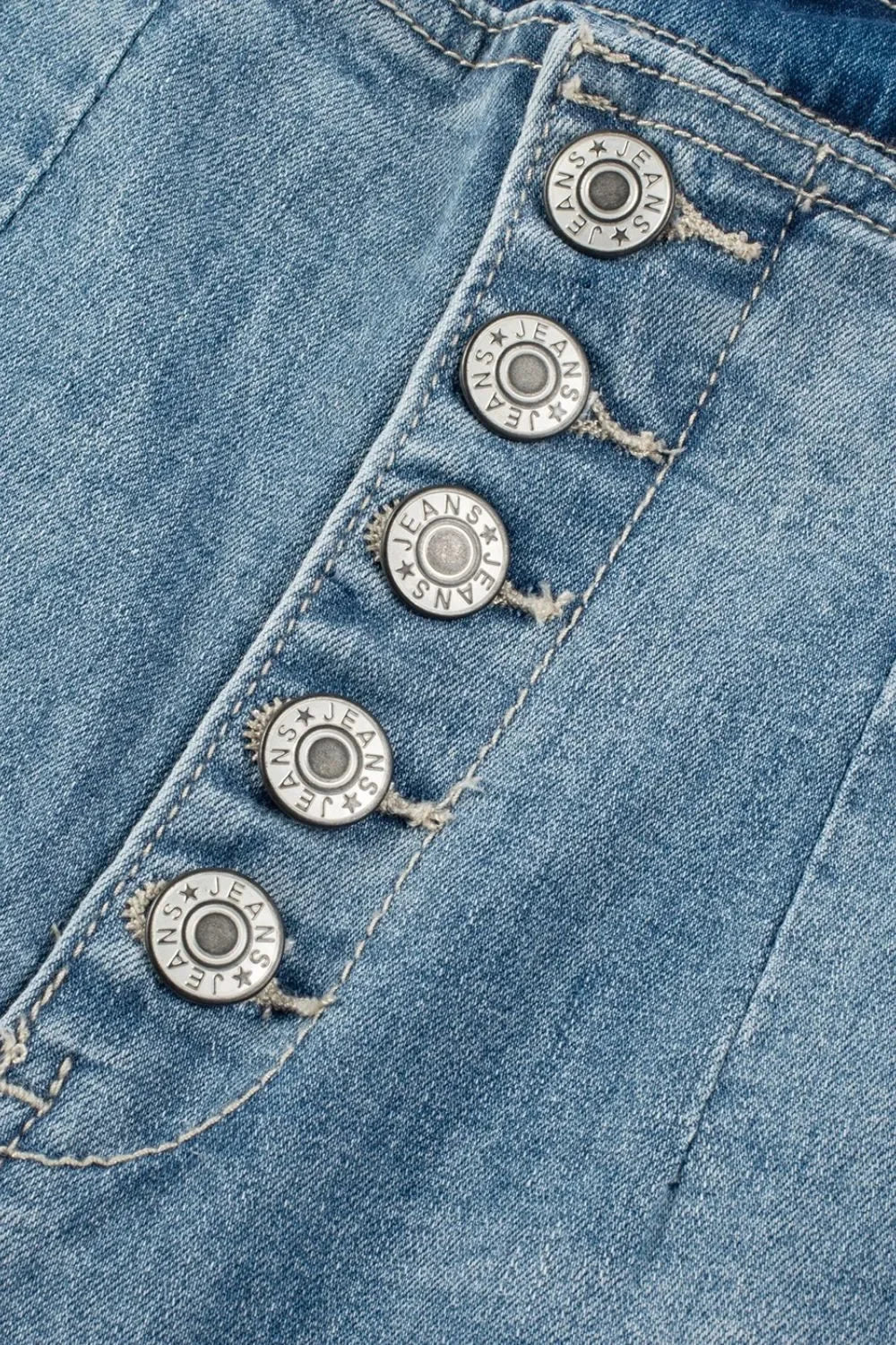 Classic Nautical Inspired High Waist Button Fly Jeans
