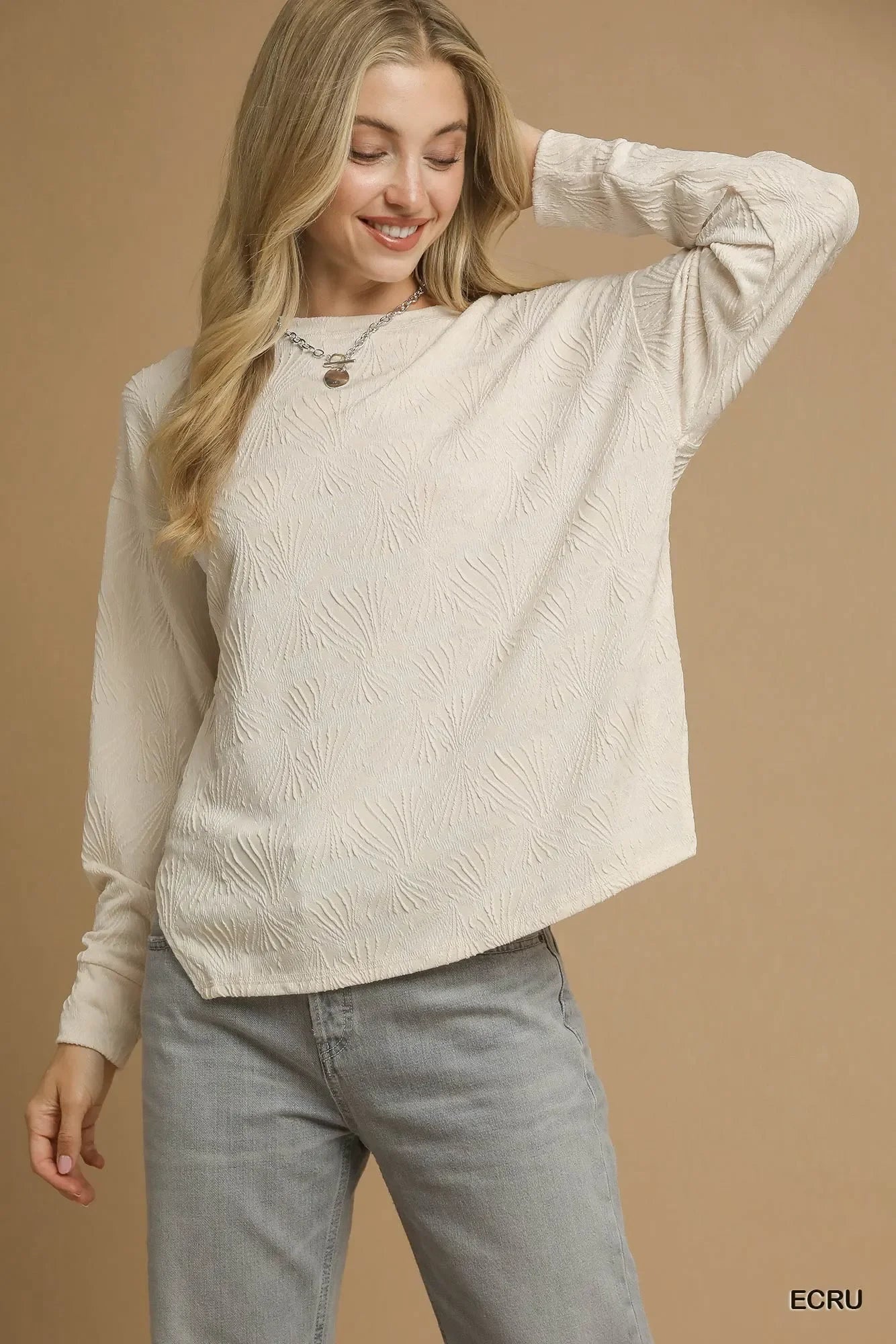 Textured Knit Long Sleeve Top For Layering - Southern Shores Clothing