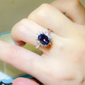 Sterling Silver Oval Moissanite Ring With Zircon Accents - Southern Shores Clothing