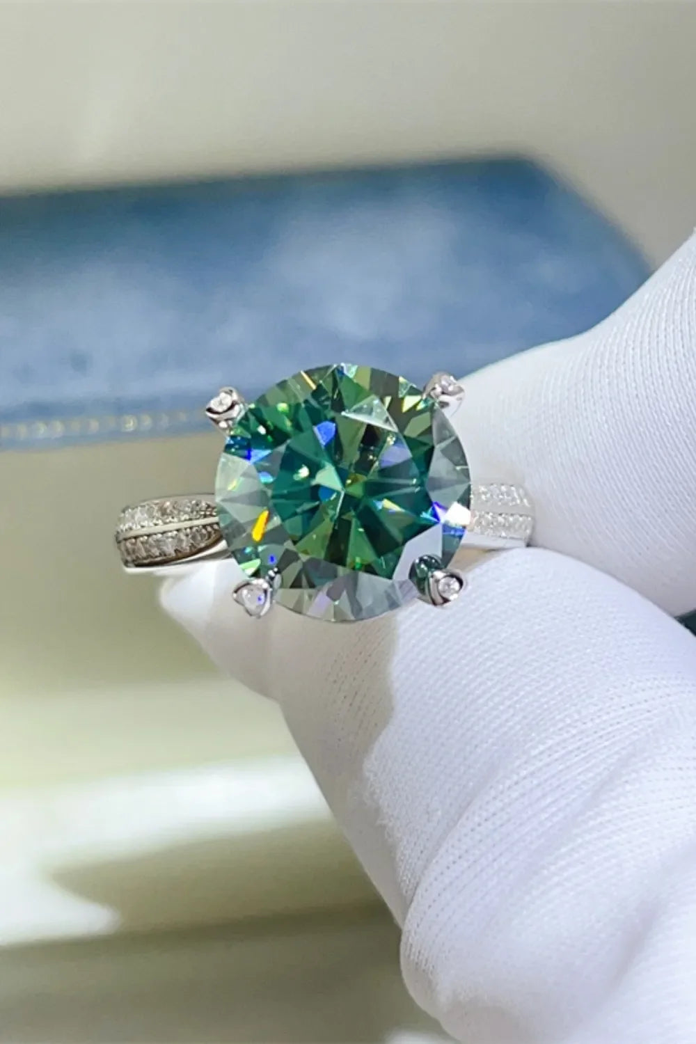 5 Carat Moissanite Platinum-Plated Silver Ring - Southern Shores Clothing