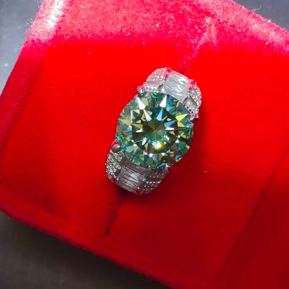 5 Carat Moissanite Sterling Silver Ring Coastal Sparkle - Southern Shores Clothing