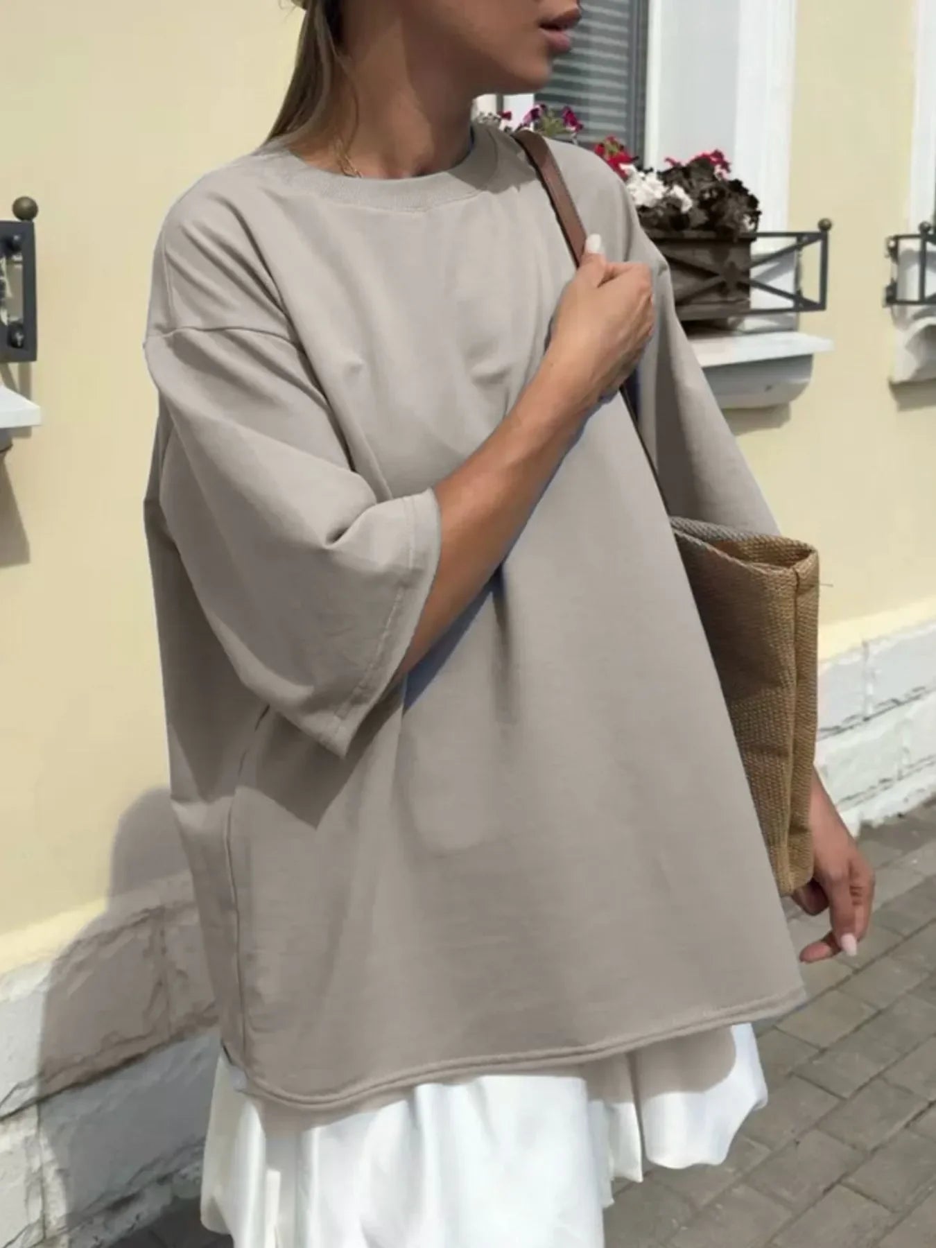 Oversized Round Neck Half Sleeve T Shirt With Relaxed Fit - Southern Shores Clothing