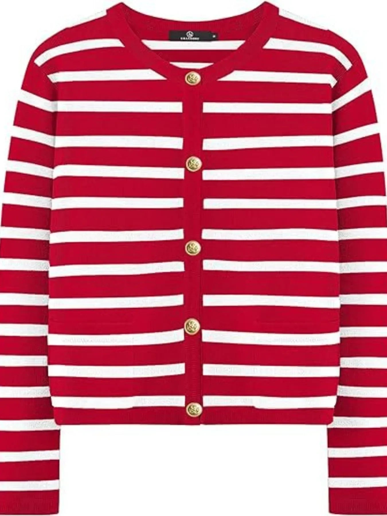 Striped Button-Up Cardigan With Lightweight Knit - Southern Shores Clothing