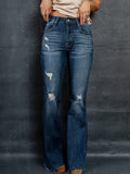 Beach Inspired Distressed High-Waisted Flare Jeans - Southern Shores Clothing