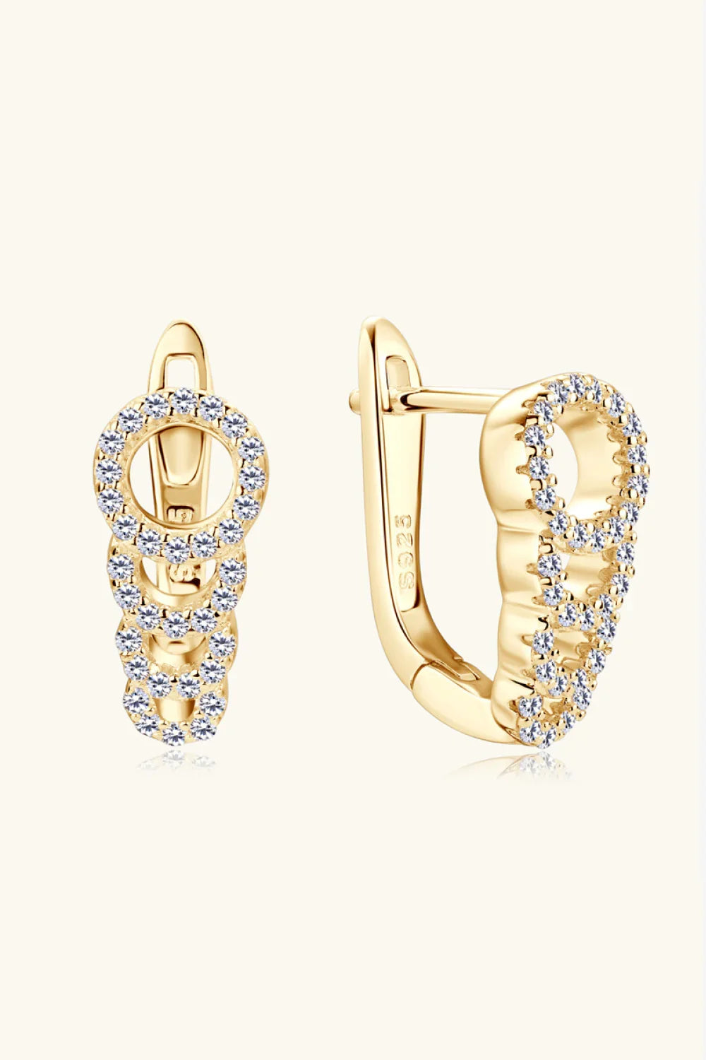 Moissanite Sterling Silver Earrings With Platinum Plating - Southern Shores Clothing