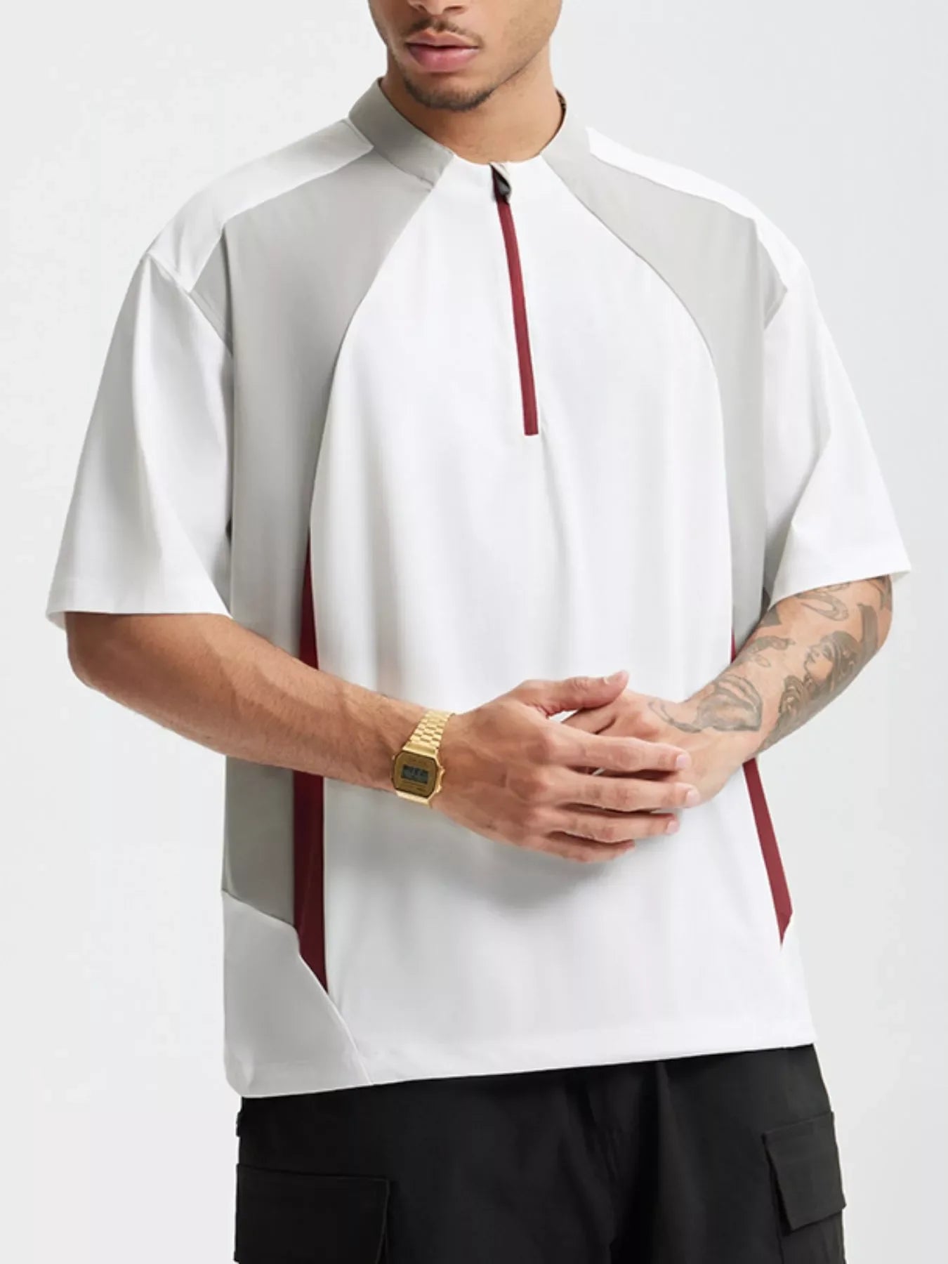 Slim Fit Quick-Dry Performance Block Half Zip Tee - Southern Shores Clothing
