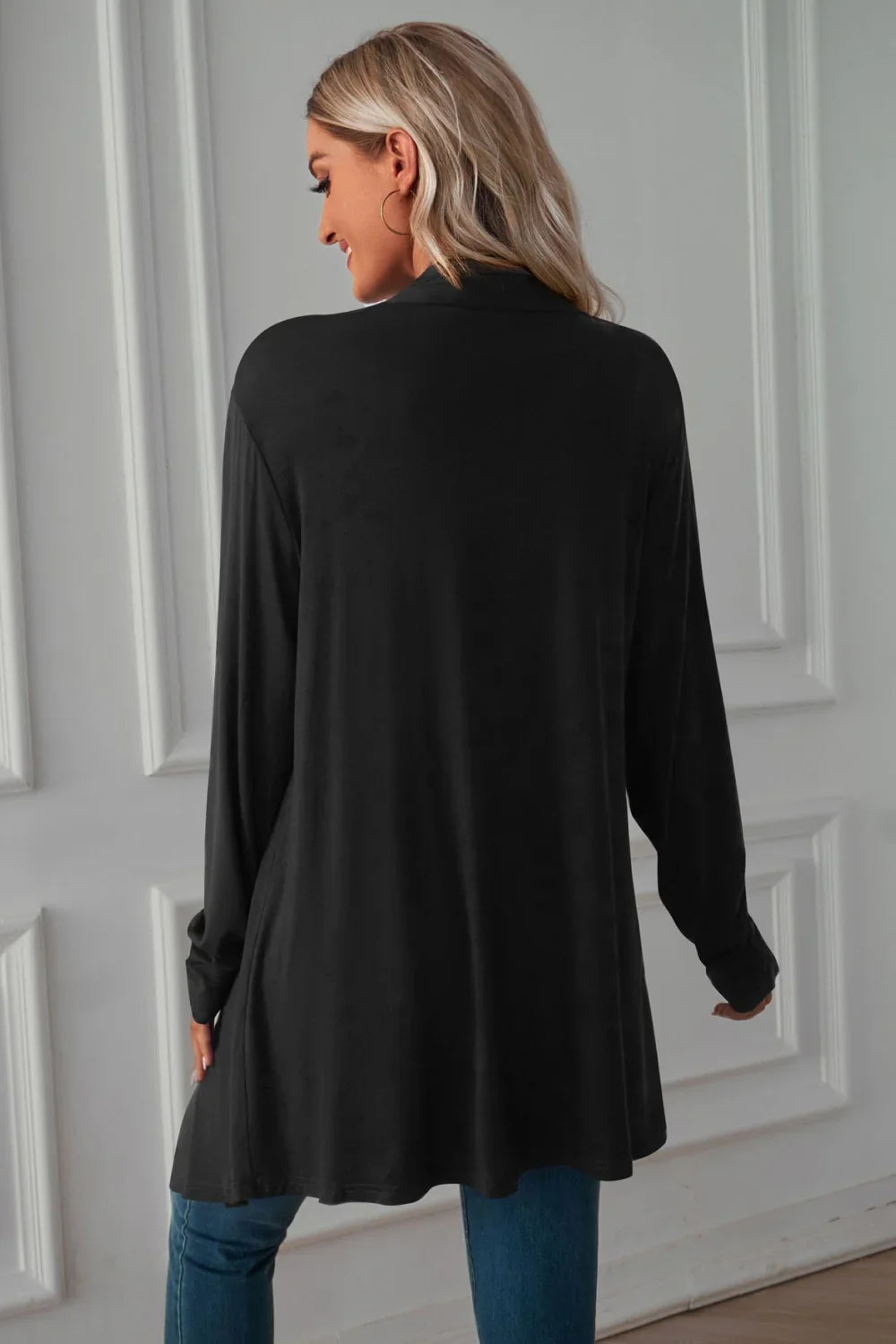 Open Front Long Sleeve Cardigan Solid Knit Casual - Southern Shores Clothing