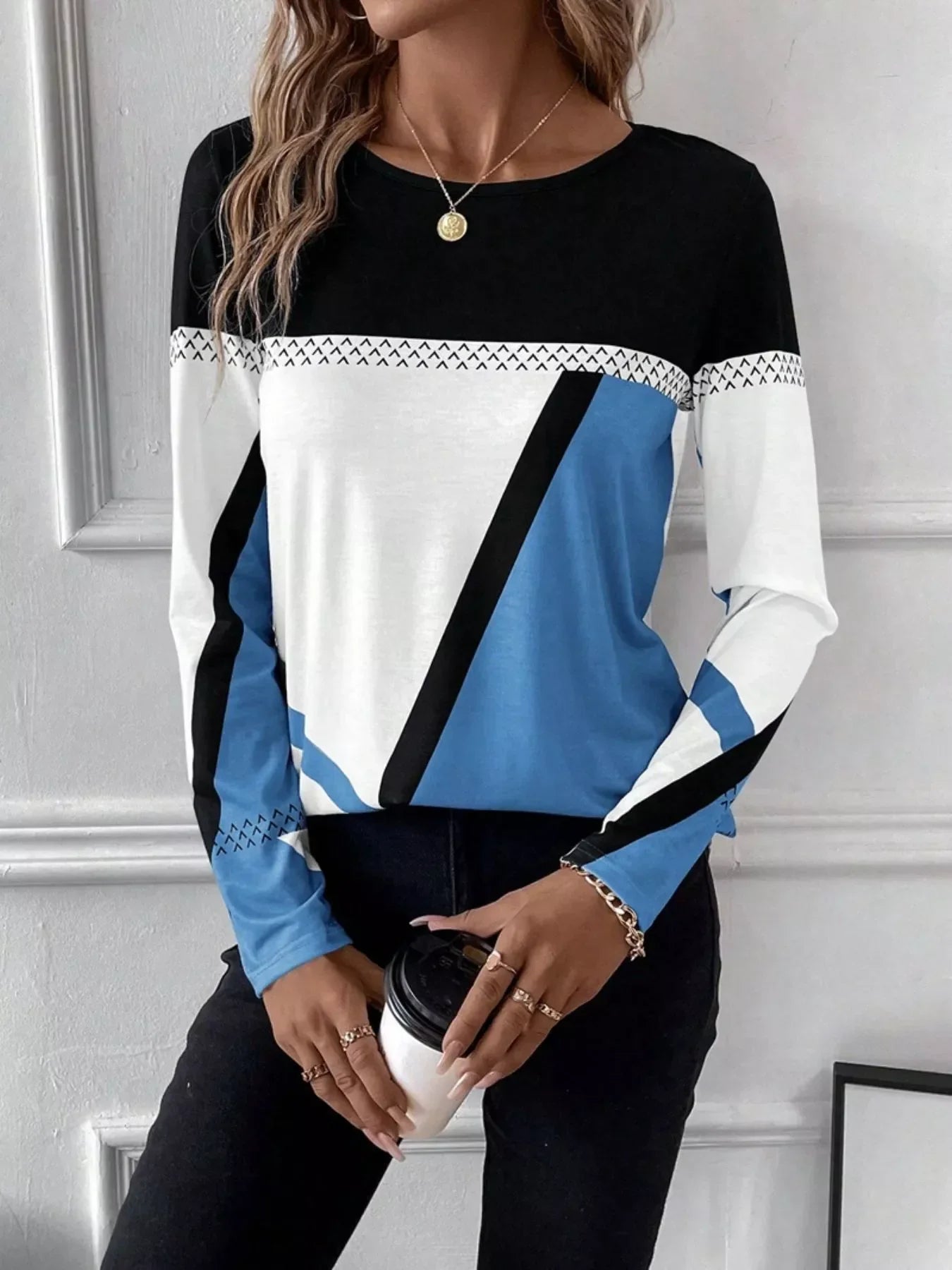 Color Block Long Sleeve T-Shirt - Southern Shores Clothing