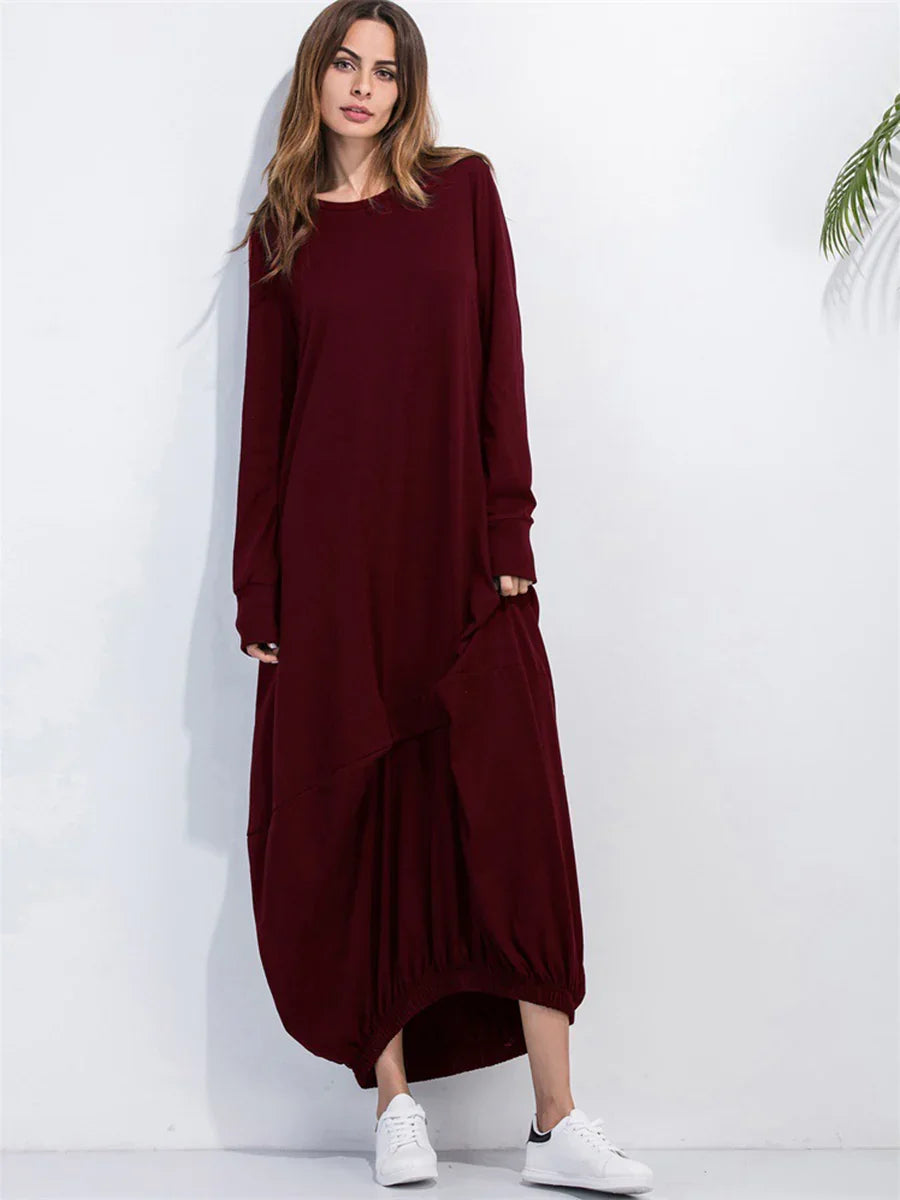 Casual Coastal Long Sleeve Maxi Sweatshirt Dress - Southern Shores Clothing