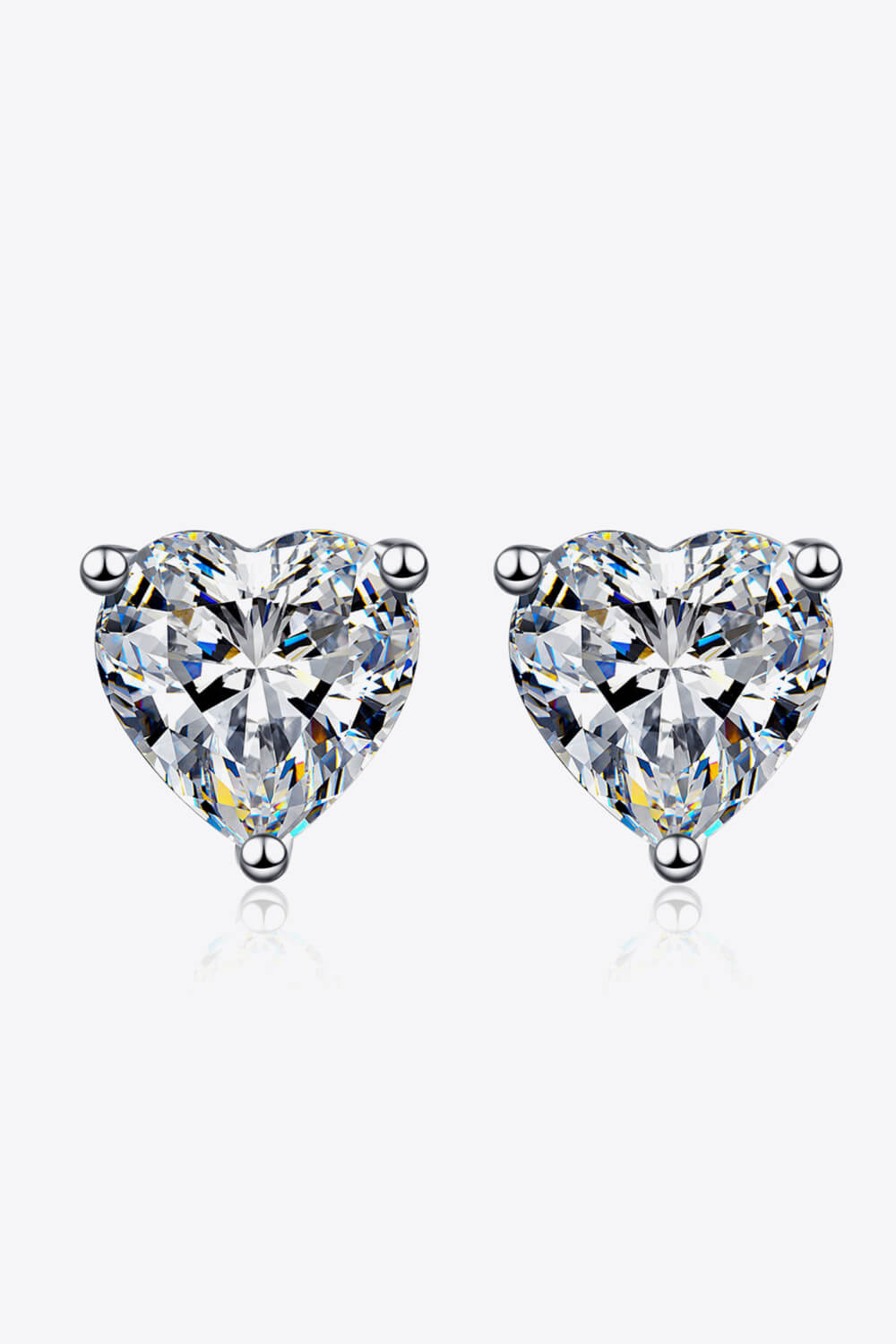 Southern Shores 2 Carat Moissanite Heart-Shaped Stud Earrings