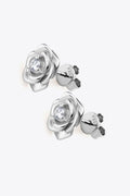 Sterling Silver Moissanite Flower Earrings