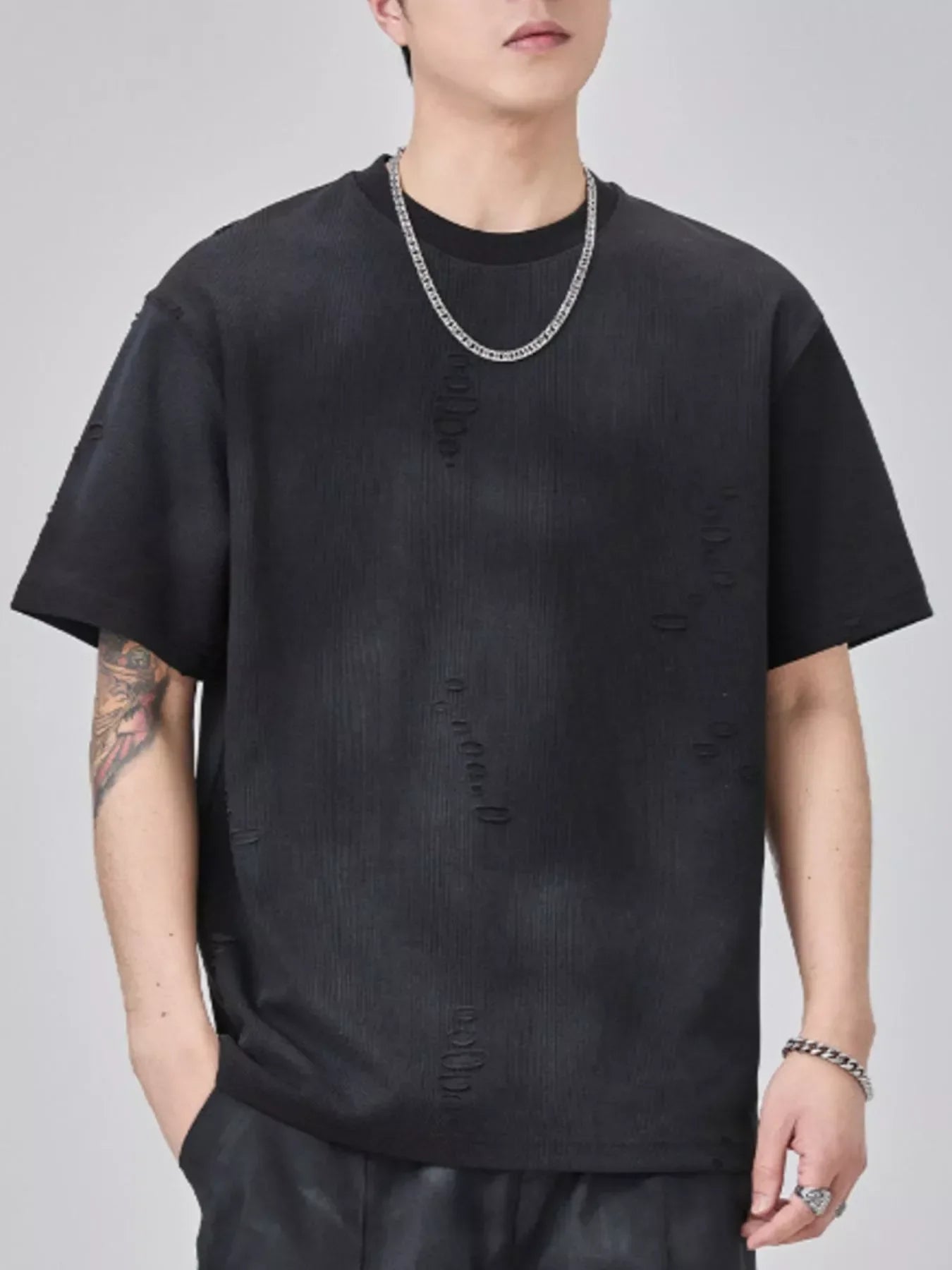 Distressed Oversized T Shirt With Relaxed Fit - Southern Shores Clothing