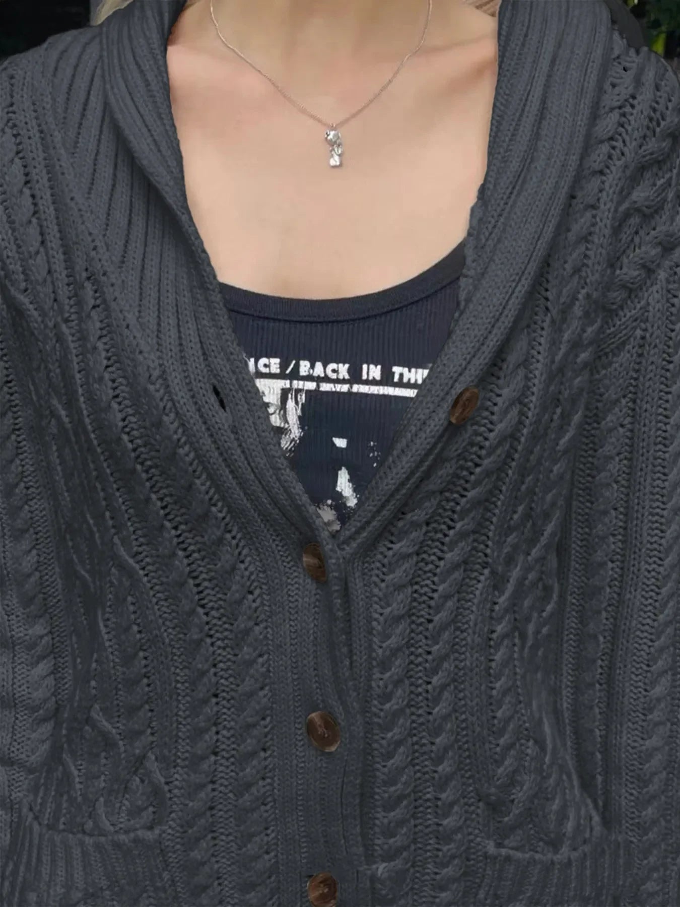 Cozy Cable Knit Button Up Cardigan Acrylic - Southern Shores Clothing