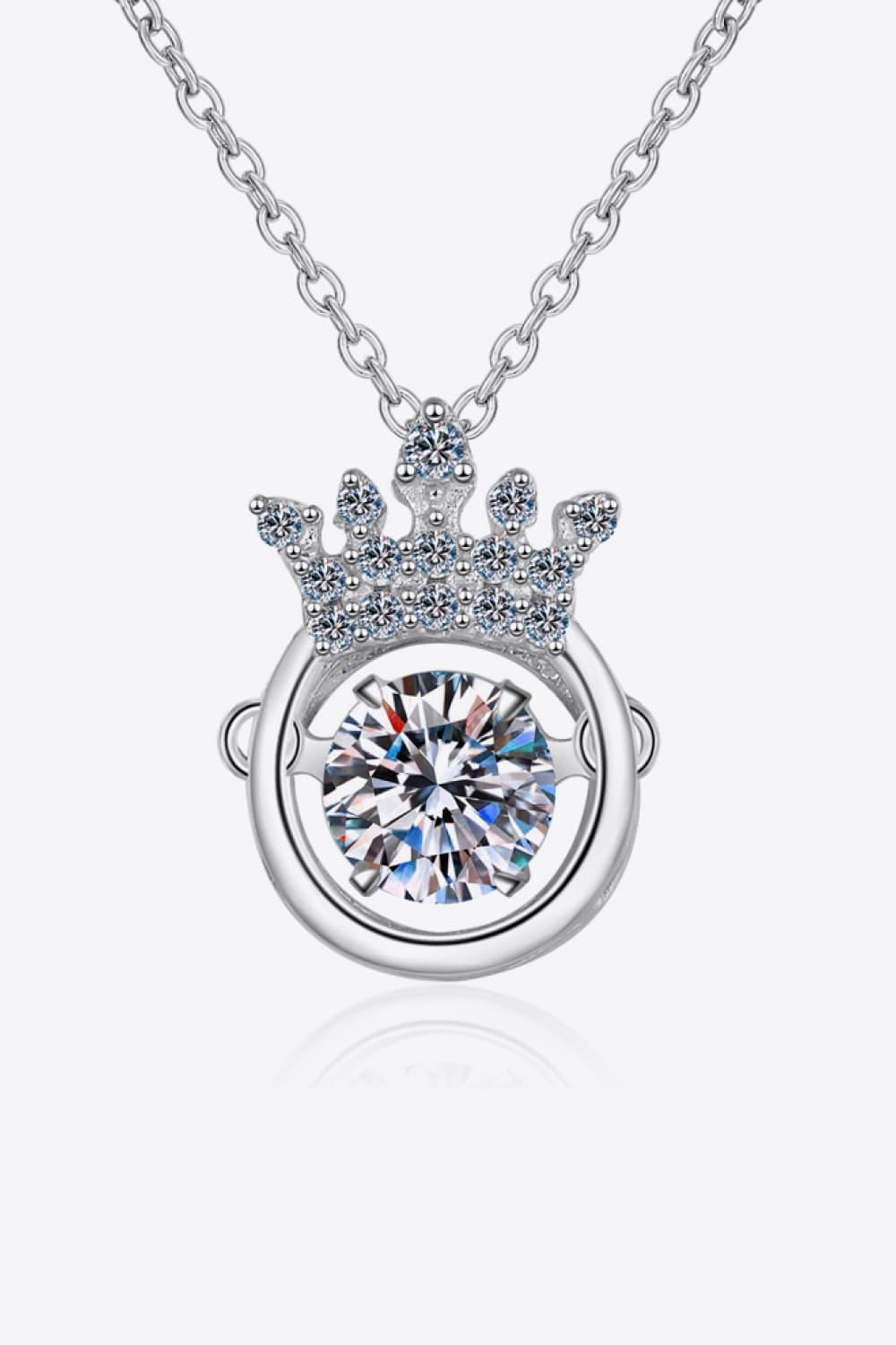 Rhodium-Plated Moissanite Necklace Sterling Silver - Southern Shores Clothing