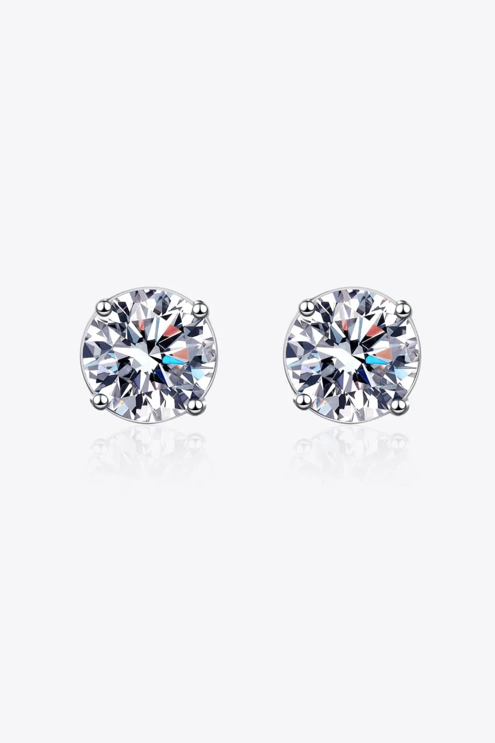 Rhodium Plated Moissanite Stud Earrings Daily Wear - Southern Shores Clothing
