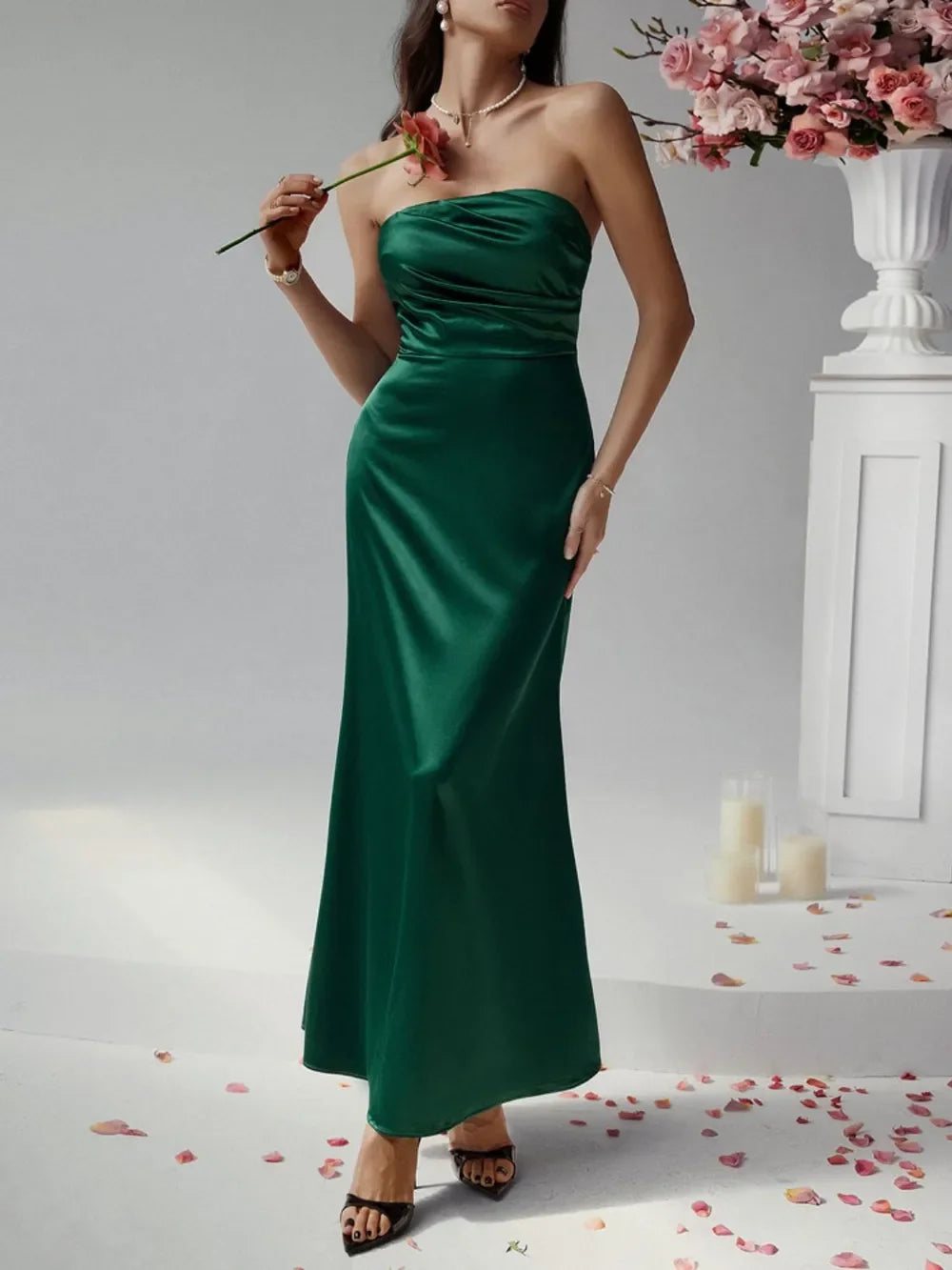 Ruched Tube Maxi Dress Coastal Everyday Style - Southern Shores Clothing