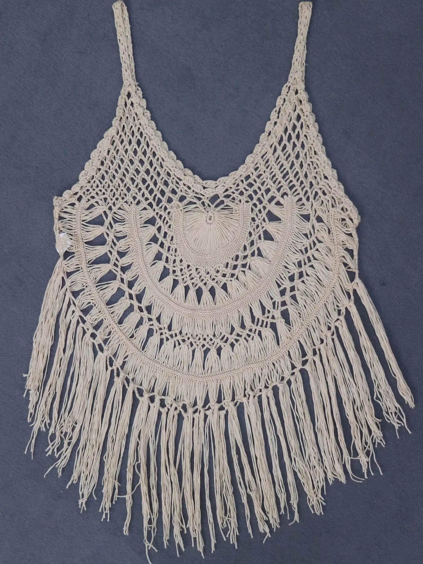 Lightweight Crochet Fringe Beach Cover Up One Size - Southern Shores Clothing