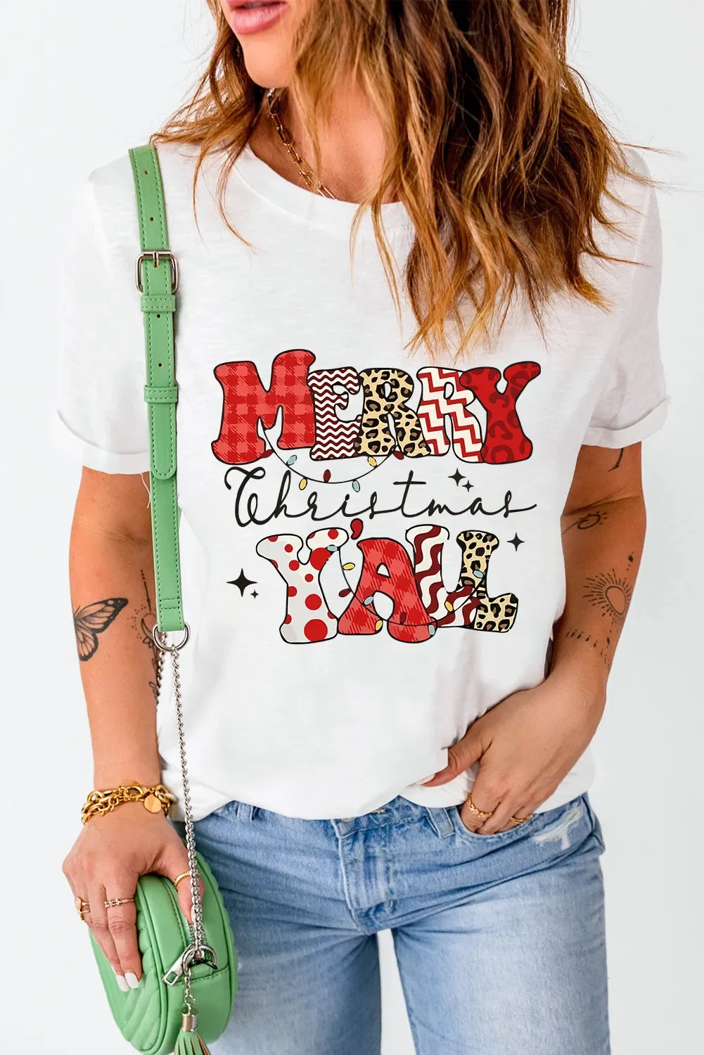 Stretch Letter Graphic Round Neck Short Sleeve T Shirt - Southern Shores Clothing
