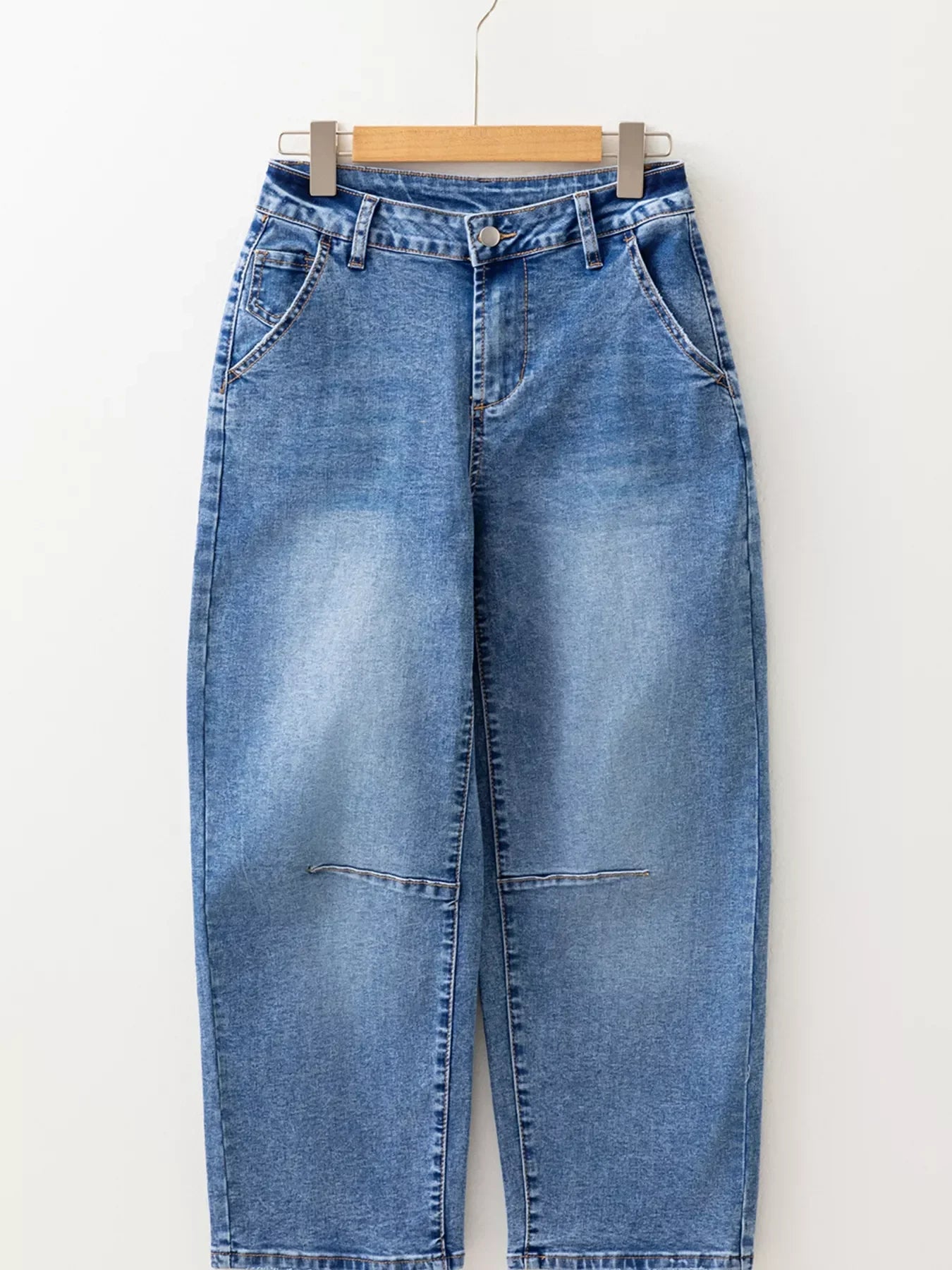 Nautical Seam Detail Loose Fit Stretch Cropped Denim Jeans - Southern Shores Clothing