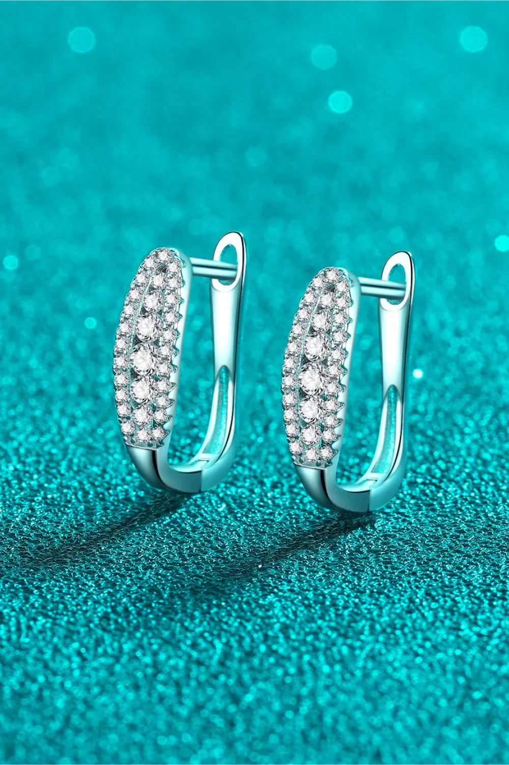 Moissanite Rhodium Plated Sterling Silver Earrings - Southern Shores Clothing