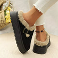 Fleece-Lined Round Toe Platform Slip-On Flats - Southern Shores Clothing
