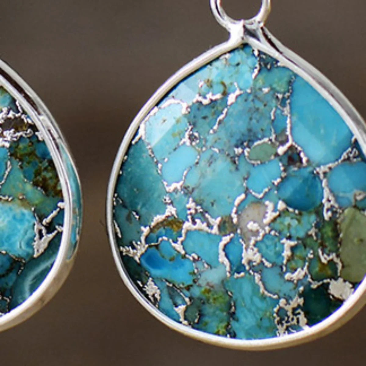 Natural Stone Teardrop Earrings With Coastal Design - Southern Shores Clothing