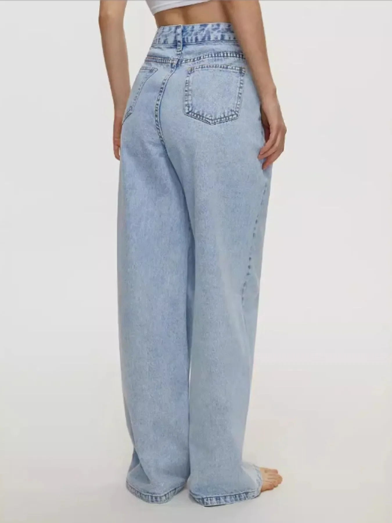 Charleston Inspired High-Waisted Wide Leg Jeans Denim - Southern Shores Clothing
