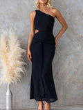 One-Shoulder Cutout Bodycon Maxi Dress Vacation Ready - Southern Shores Clothing