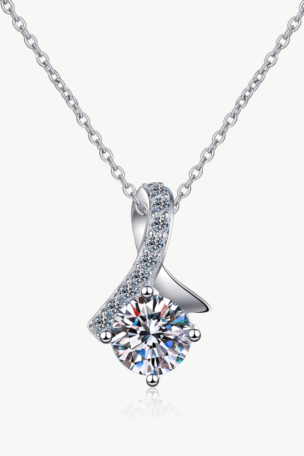1 Carat Moissanite Sterling Pendant Necklace Coastal Glow - Southern Shores Clothing