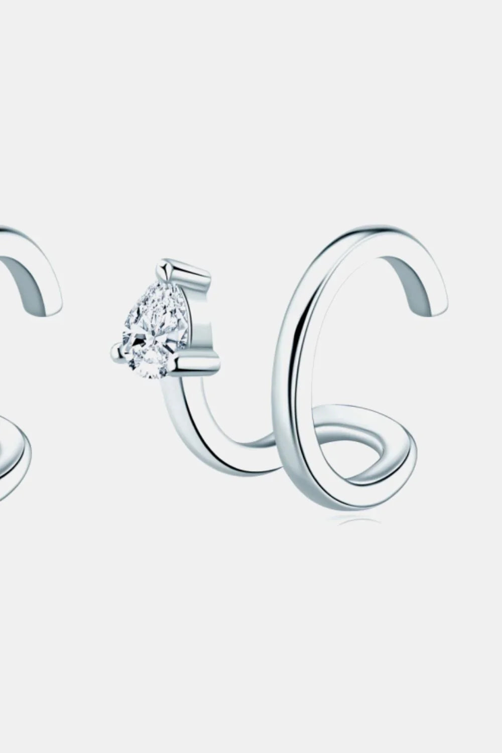 Minimalist Moissanite Sterling Silver Cuff Earrings - Southern Shores Clothing
