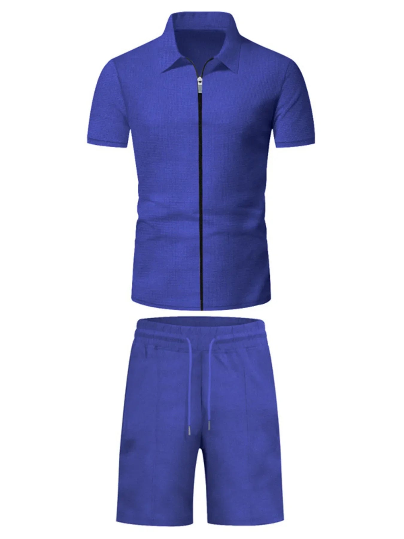 Men's Plus Size Zip Up Short Sleeve Top and Shorts Set - Southern Shores Clothing