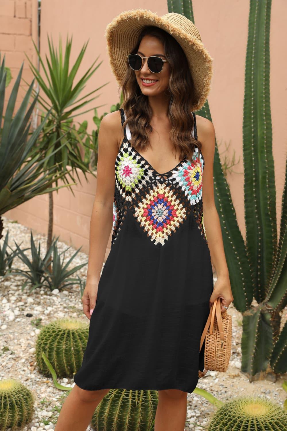 Openwork Sleeveless Embroidery Dress - Southern Shores Clothing