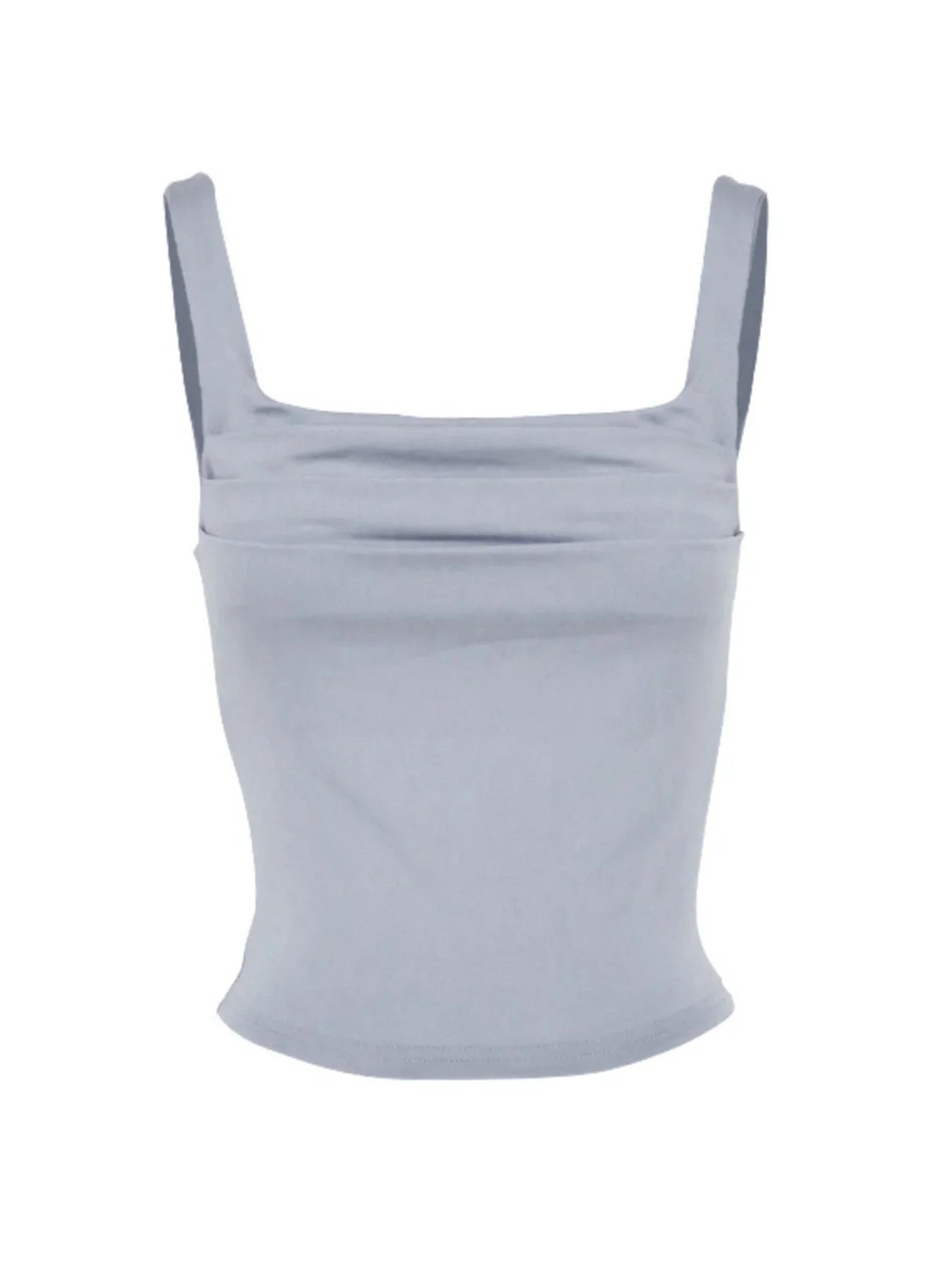Ruched Square Neck Tank Top Polyester Stretch Sleeveless - Southern Shores Clothing