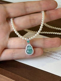 Gourd Pendant Pearl Necklace With Dainty Pearl Beads Gift Box - Southern Shores Clothing